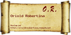 Oriold Robertina névjegykártya